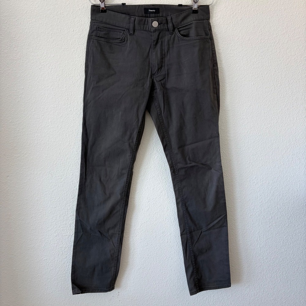 Theory Haydin JE N Z Stretch Twill Pants Mens 29 Grey Slim Straight 5 Pocket